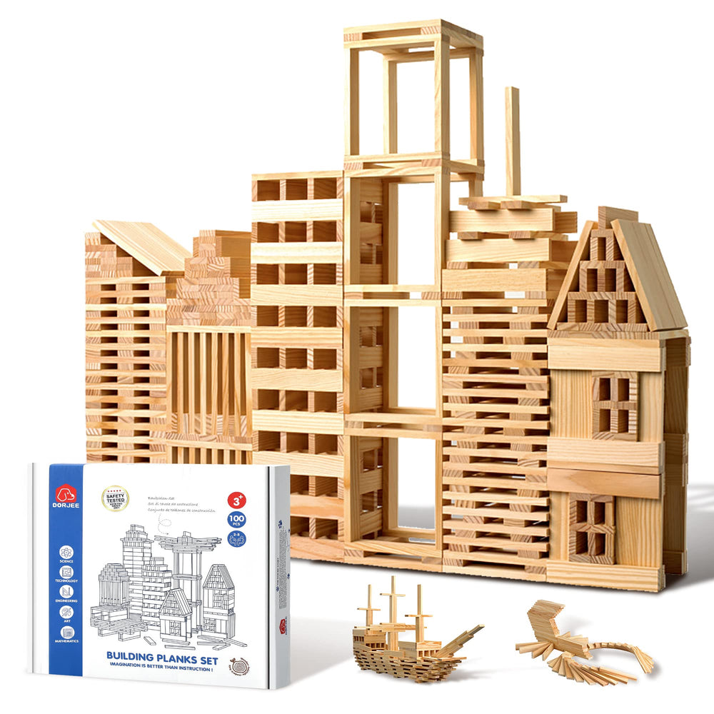 ICEKO KN classic wooden blocks with storage box for easy clean-up and play