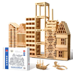 ICEKO KN classic wooden blocks with storage box for easy clean-up and play