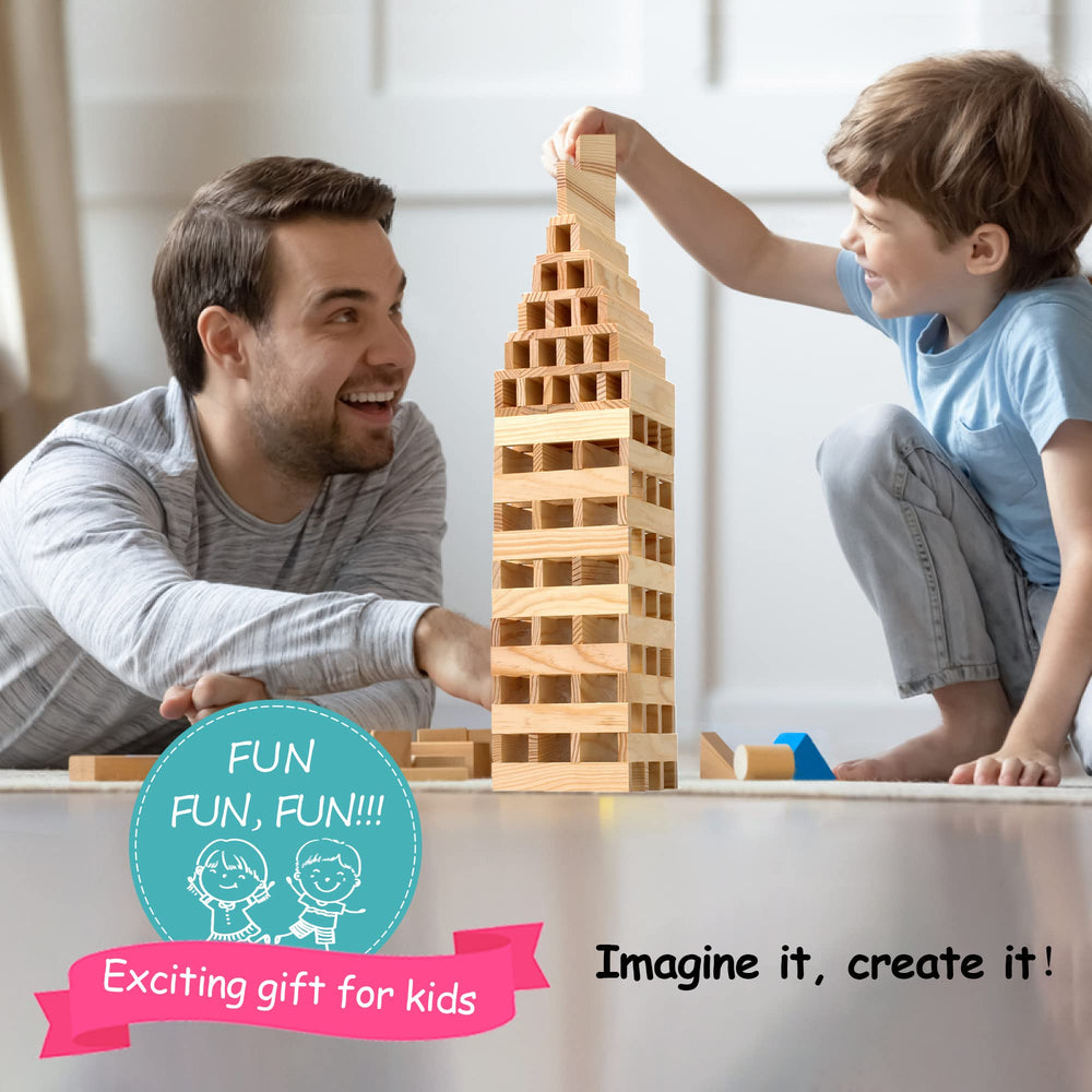 ICEKO KN natural pine blocks with smooth finish support creative building and fine motor skills