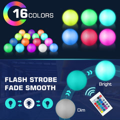 Icnice night glow pool ball lighting up evening pool gatherings.