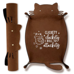 ICoDeesse cat dice tray opened to keep dice contained during gameplay.