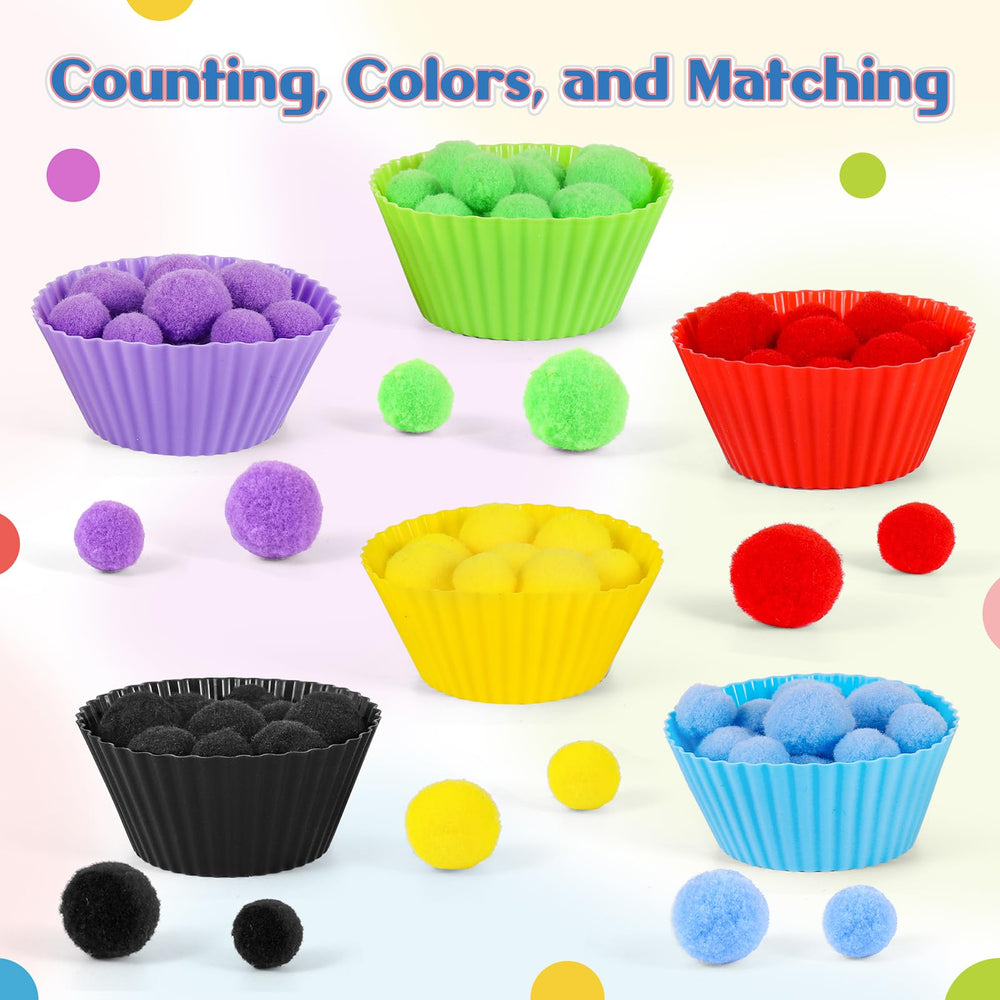 iCraftine pompoms include varied sizes to challenge grasping exercises
