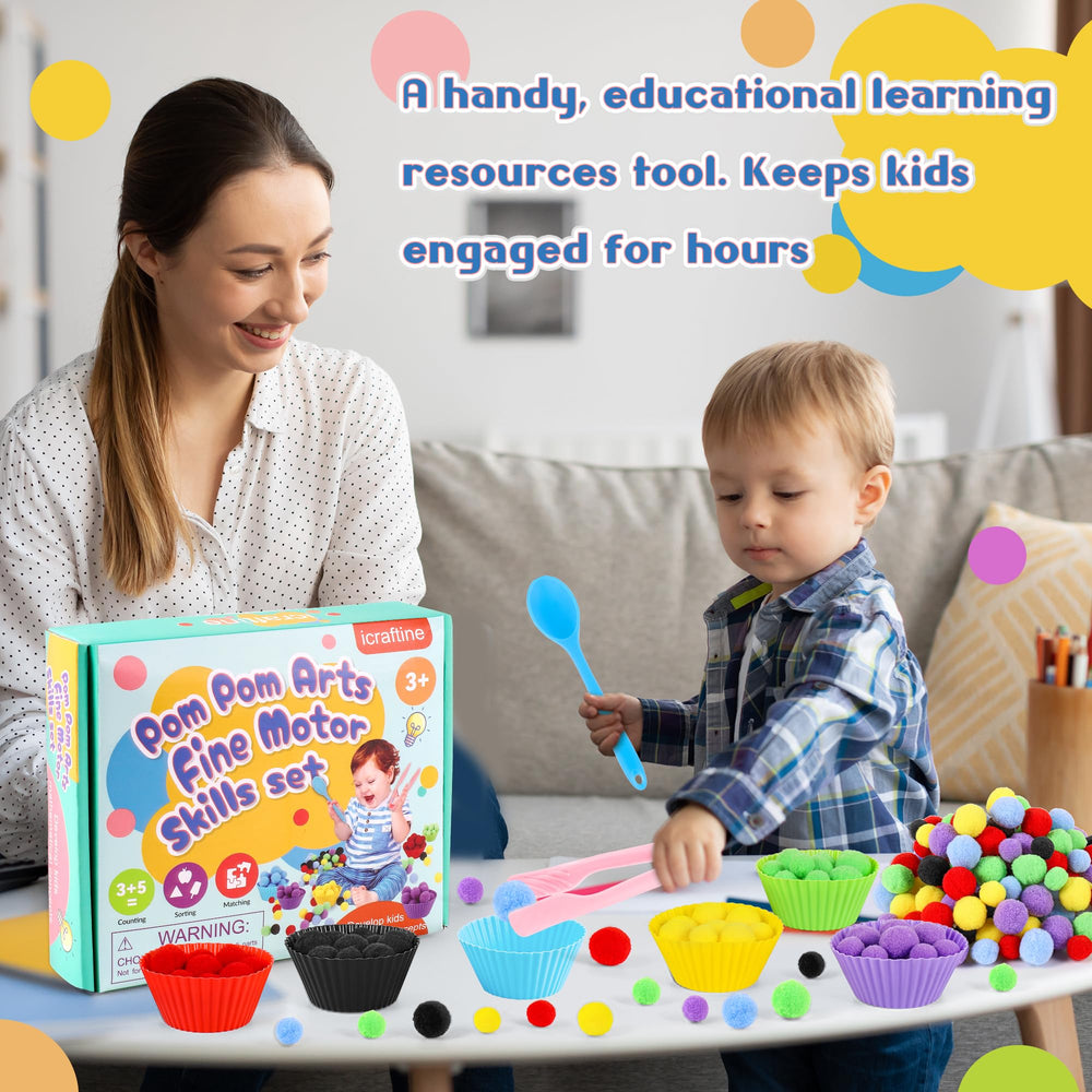 iCraftine sensory bin filler kit offers a safe tactile learning experience at home