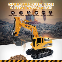 ID Gerilla RC Excavator Toy metal bucket close-up for stronger digging feel