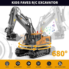 ID Gerilla RC excavator 680 degree rotation for versatile maneuvering