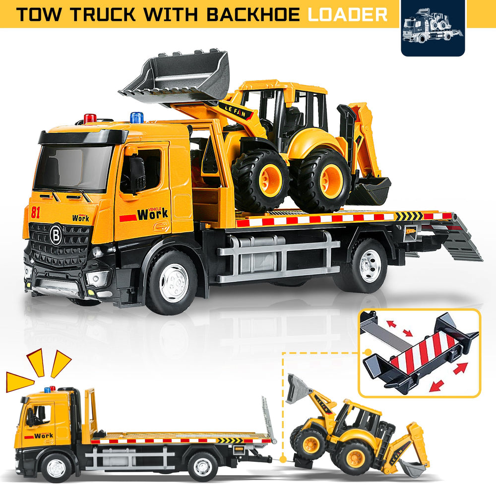 Sliding tilting flatbed on ID Gerilla tow truck for easy loading