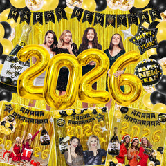 IDAODAN silver foil balloon complements the black and gold theme nicely.