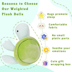 IdeaMeme turtle weighted plush 22 – provides gentle lumbar support when seated.