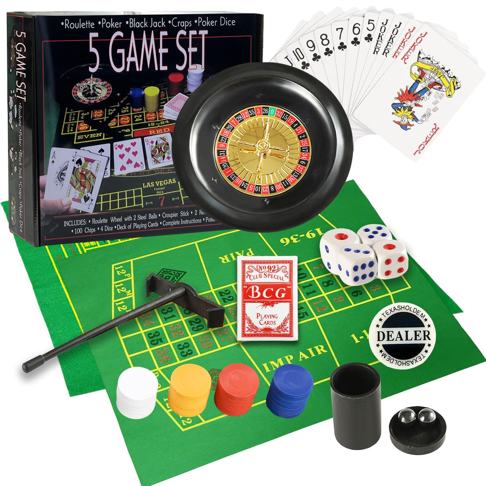 IIDEA 5-in-1 roulette wheel collection for engaging home game nights