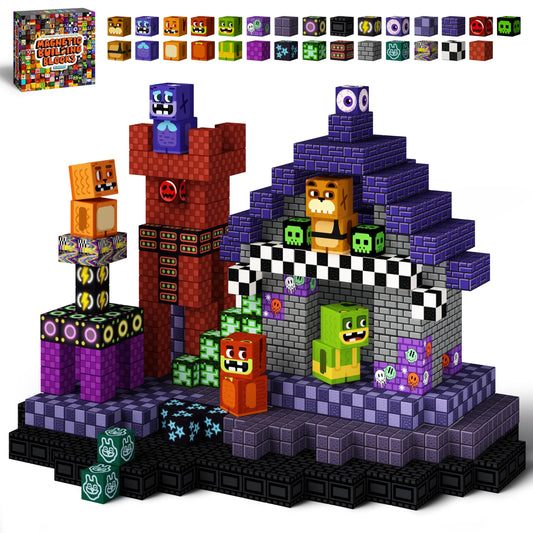 idoot magnetic blocks monster bear set in action, promoting imaginative collaboration and hands-on building.