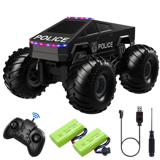idrone Cyber RC Truck front view with LED lights for night play