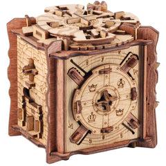 iDventure Cluebox Camelot wooden puzzle box showcases craftsmanship and a brain-teasing journey for two
