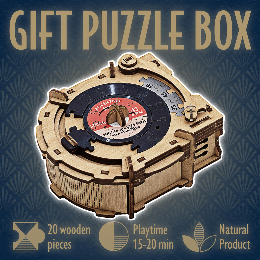 iDventure CluePuzzle wooden pieces come together to start the brainteaser for a memorable escape-style challenge