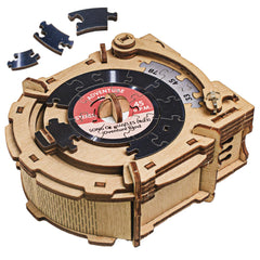 iDventure CluePuzzle Record Player puzzle box opens to reveal a gift compartment