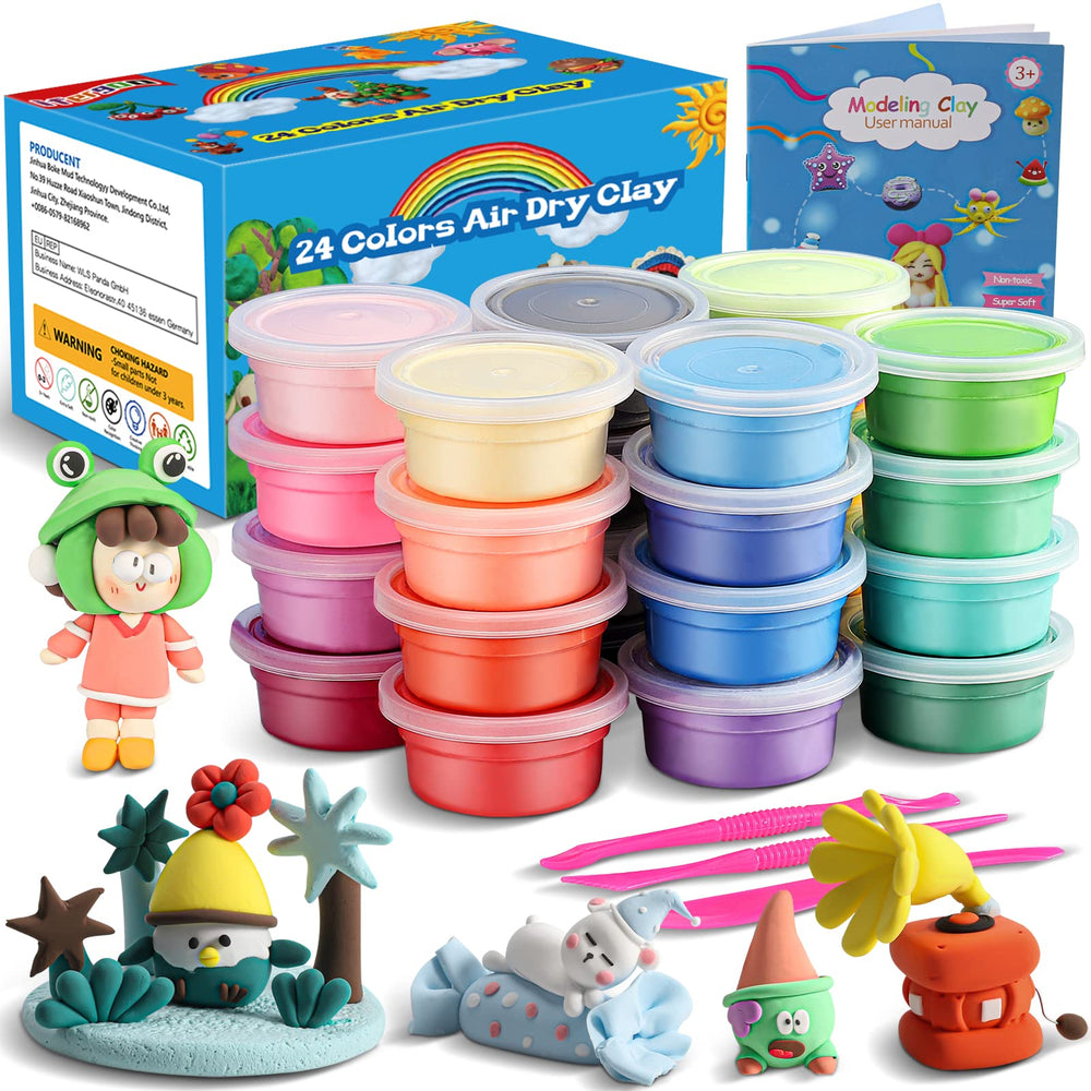 ifergoo modeling clay kit with 24 colors, vibrant palette for kids' crafts