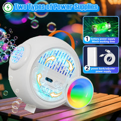 IFLOVE bubble machine charging via Type-C for flexible power options
