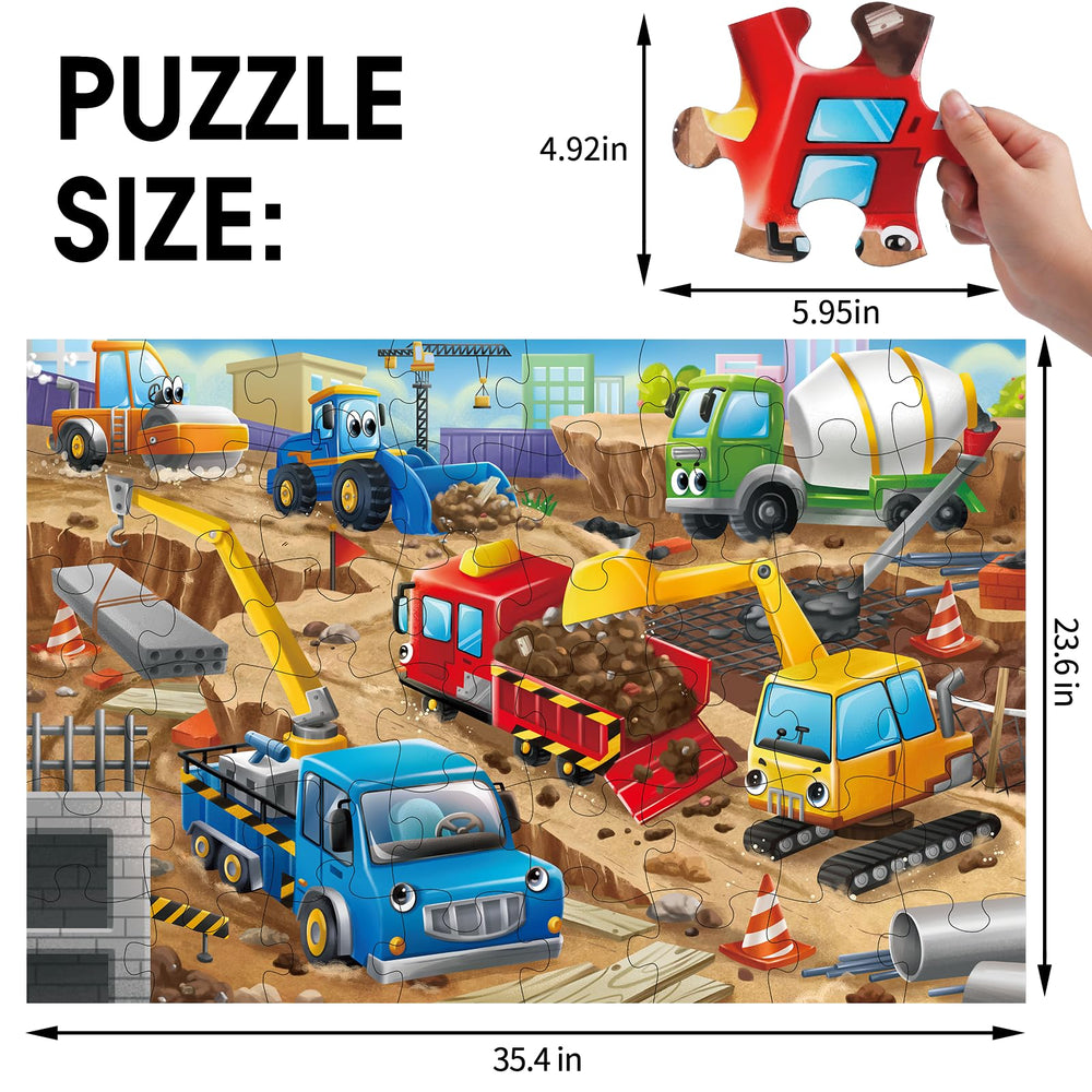 IFLOVE construction vehicles puzzle highlights cranes and dump trucks for hands-on learning