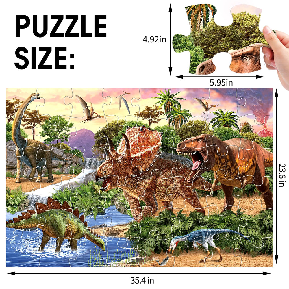 IFLOVE dinosaur puzzle highlights habitats like swamps and volcanoes for exploration
