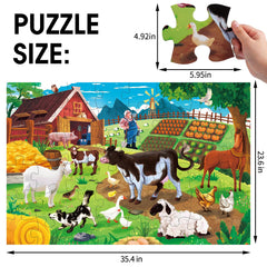 IFLOVE jumbo floor puzzle large pieces close-up showing easy handling