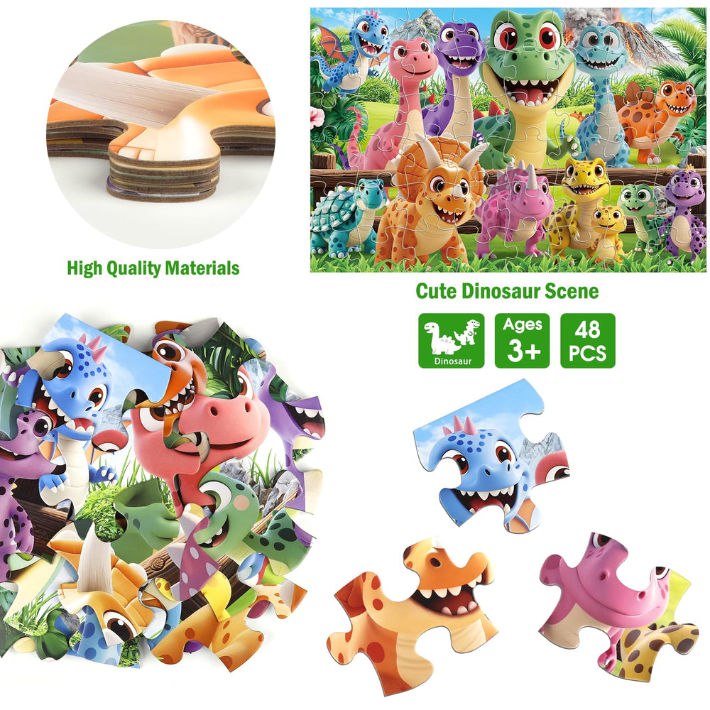 IFLOVE dinosaur puzzle supports color and shape recognition during play.