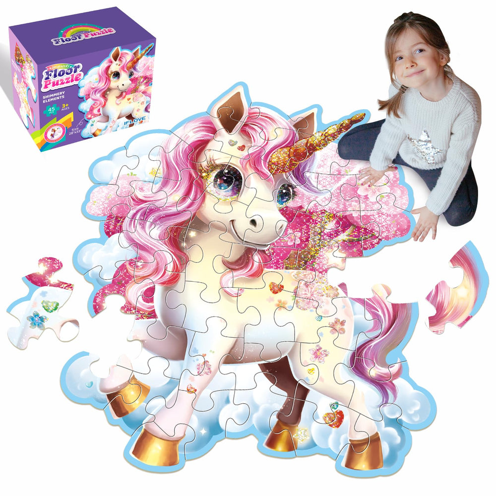 IFLOVE unicorn scene puzzle helps kids explore colors while assembling.