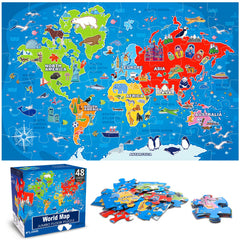 IFLOVE jumbo world map puzzle front view for geography learning