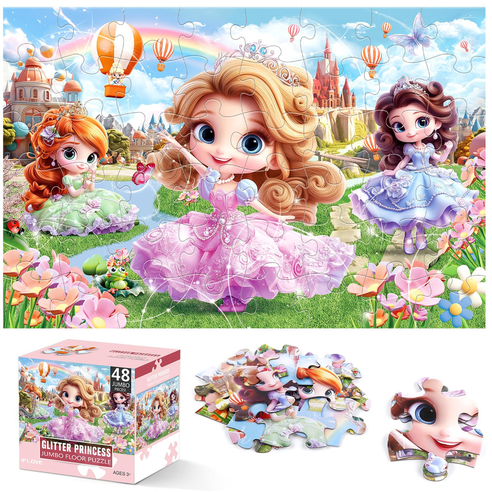 IFLOVE princess floor puzzle poster fuels imaginative play for kids