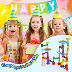 Ifollower Marble Run storage box keeps pieces organized for quick starts.