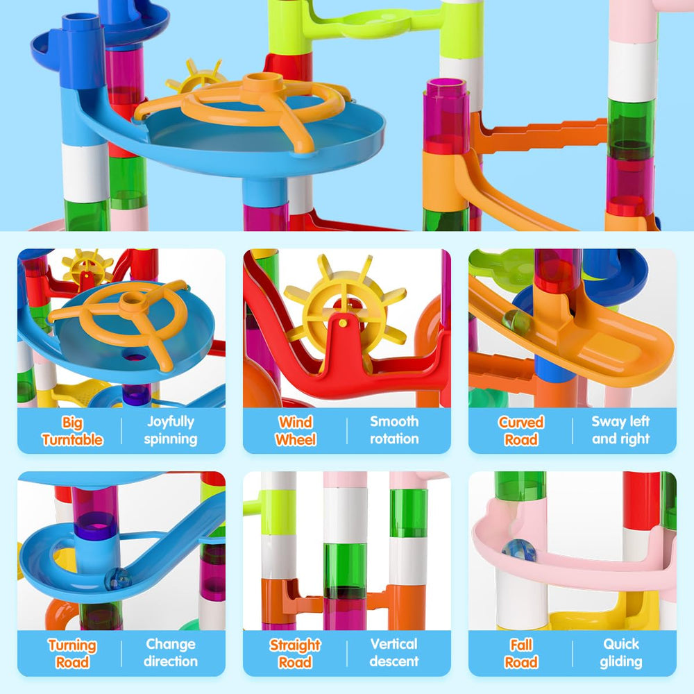 Ifollower multi-track maze demonstrates engaging marble movement on multiple paths.