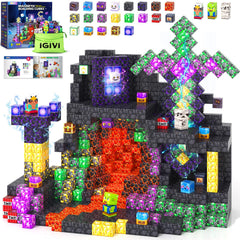 IGIVI Magnetic Blocks create a vibrant mine world for imaginative play.