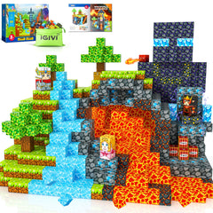 IGIVI Magnetic Blocks lava valley set sparks imagination and collaboration.