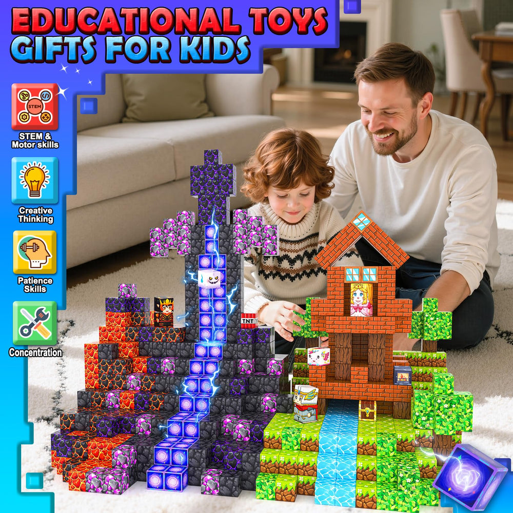IGIVI Magnetic Blocks showcase diverse structures with durable, shatterproof design.