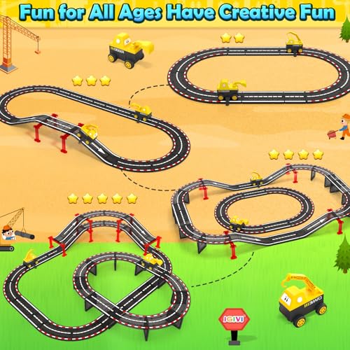 IGIVI magnetic tiles road ramps add elevation for exciting transitions.