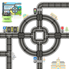 IGIVI magnetic road set with curve tiles sparks imaginative city play.