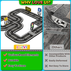 IGIVI magnetic tiles road set traffic light showcases simple signaling during pretend play