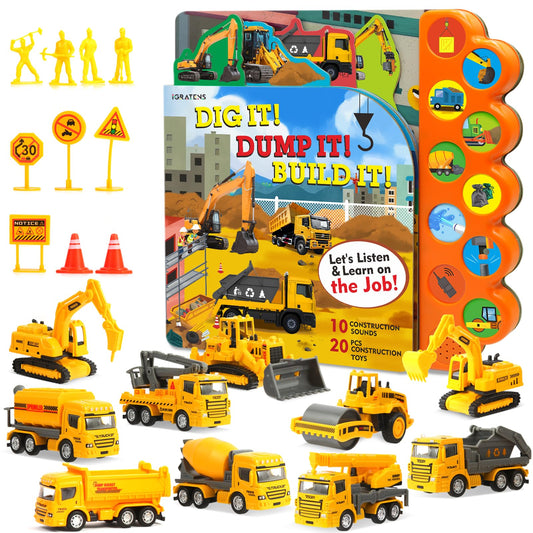 iGRATENS Dig It Dump It Build It front cover with vibrant construction scenes