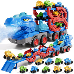 IHaha nine dinosaur cars kit complements the carrier for imaginative pretend play.