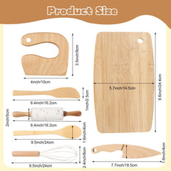 IHFAIO Kids Knife Set wooden spoon showing natural wood texture.