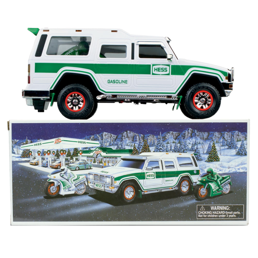 IHW 2004 Hess SUV with motorcycles, showcasing 3-in-1 play option for imaginative adventures.
