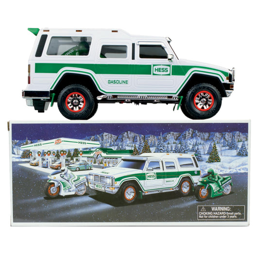 IHW 2004 Hess SUV with motorcycles, showcasing 3-in-1 play option for imaginative adventures.