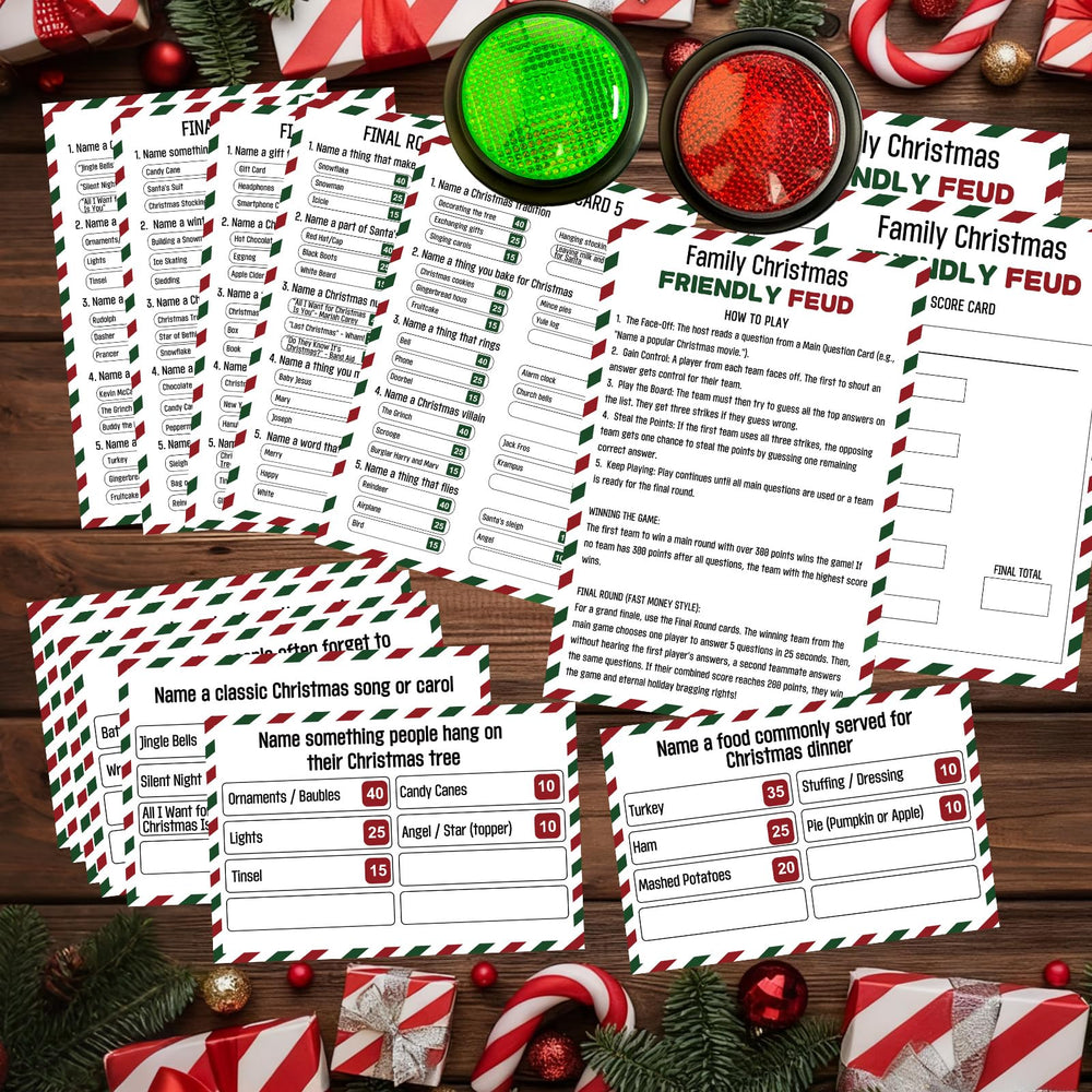 IIDEA Christmas Feud buzzers ready for authentic game-show excitement at parties.