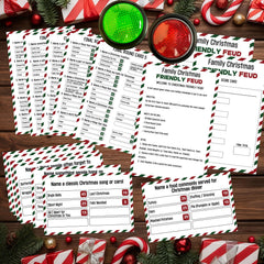 IIDEA Christmas Friendly Feud scorecards for easy scorekeeping during rounds.