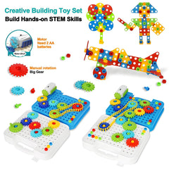 IIROMECI gears toy set motor-drive in action demonstrates how motion works.