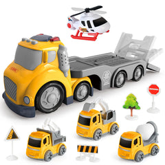 IJIGU construction truck set transport trailer engages toddlers in imaginative building play.