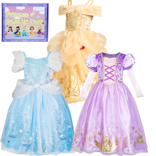 IKALI princess dress trunk with blue dress for imaginative play