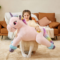 IKASA 43inch unicorn toy—durable cuddle buddy for kids and sleepovers.