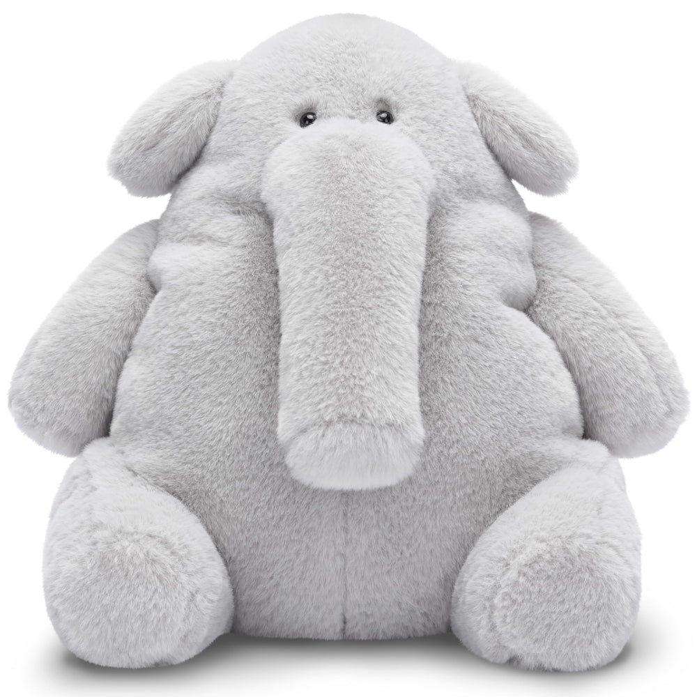 IKASA Elephant plush toy in gift box, ideal for gifting and cuddling.