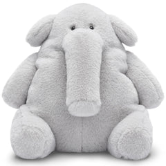 IKASA Elephant plush toy in gift box, ideal for gifting and cuddling.