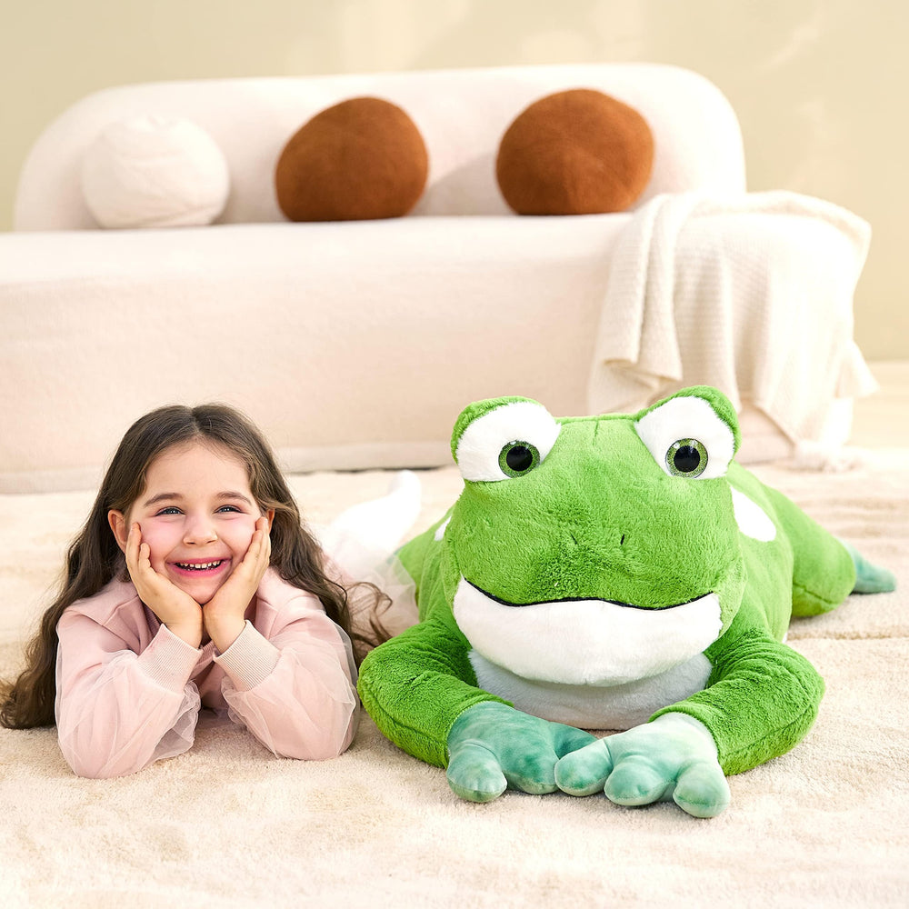 IKASA frog stuffed animal with soft plush texture for hugs