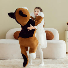 IKASA giant calico cat plush, close-up fur, ultra-soft texture for gentle hugs.